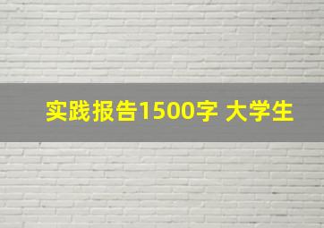 实践报告1500字 大学生